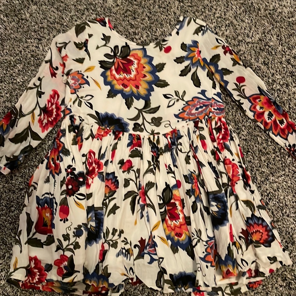 Girls cotton flower detail dress
